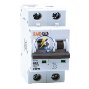 کلید مینیاتوری رعد دو پل 50 آمپر RB/M-2P-C50-6KA